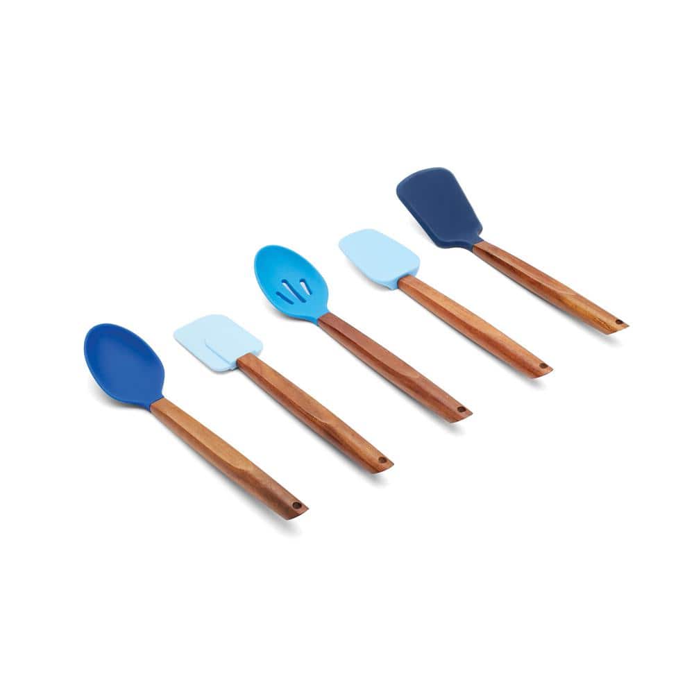 12 Pieces Silicone Natural Acacia Wooden Cooking Utensils Set 