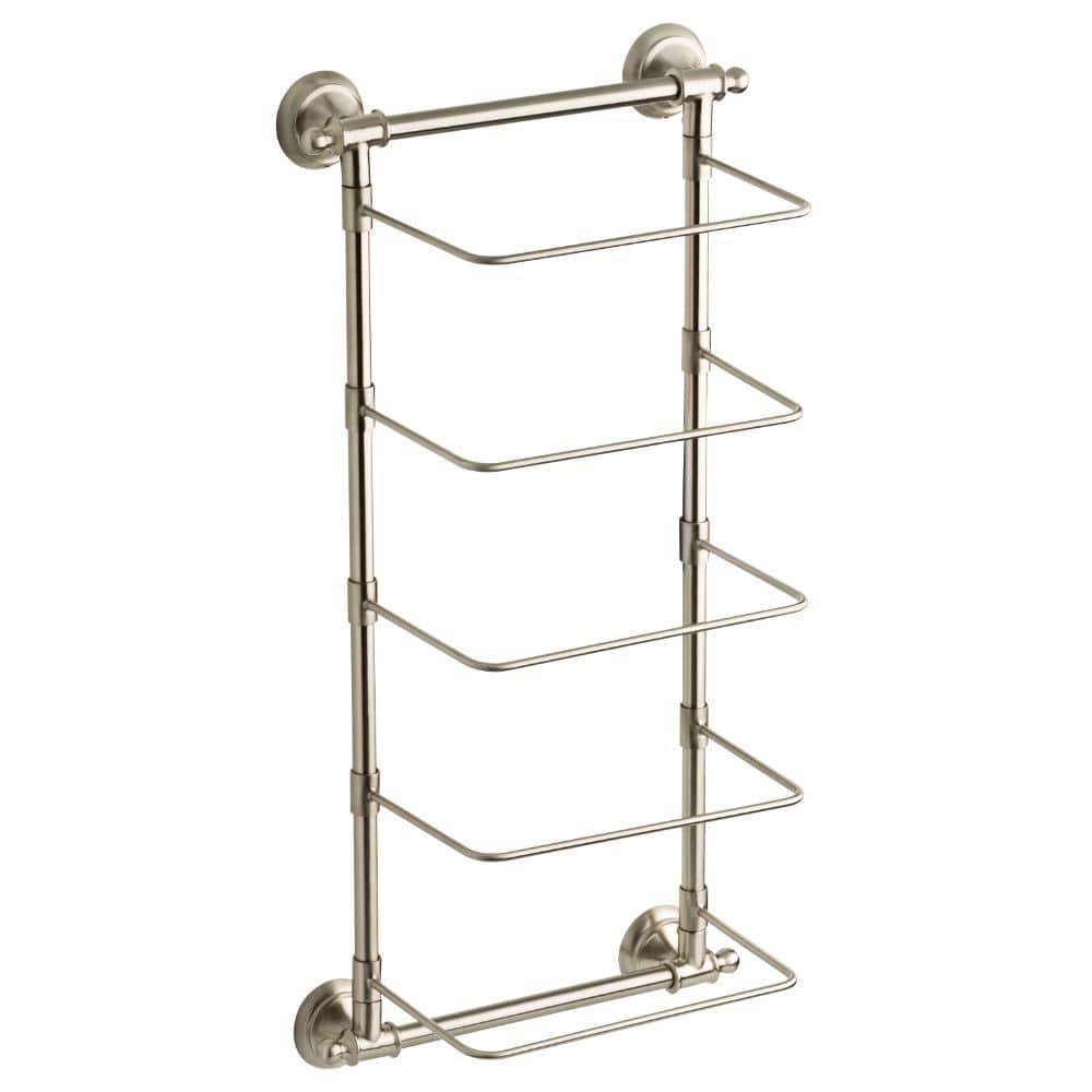 3-Tiered Rolled Hand and Bath Towel Rack Wall Mounted Torched Wood