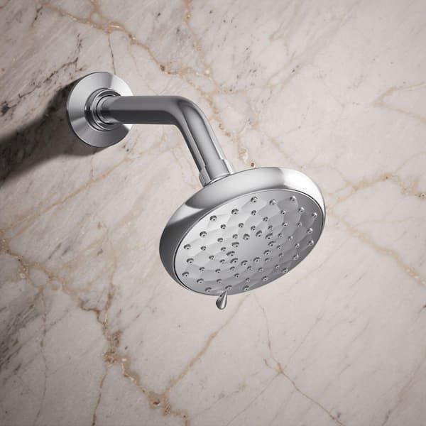 Awaken B110 3-Spray Patterns 2.5 GPM 4.625 in. Wall Mount Fixed Shower Head in Polished Chrome