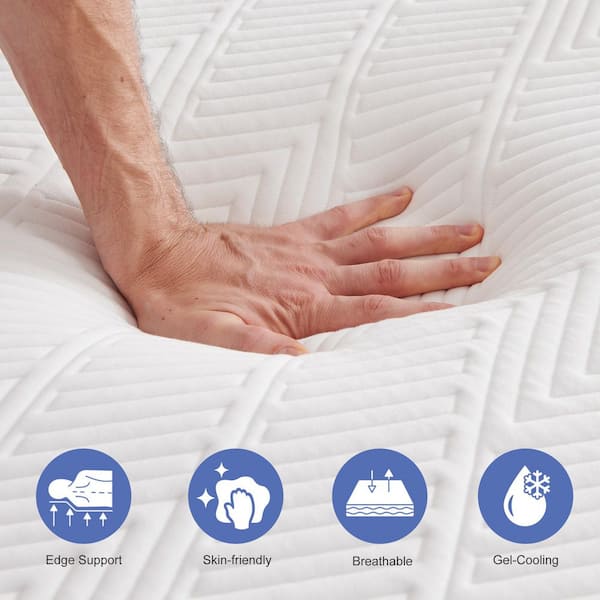 Queen Short Size Mattress Medium 12 in. Gel Memory Foam Edge Support with Breathable Cover Boxed