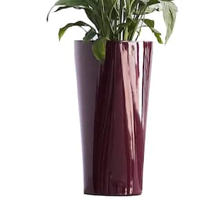 22.4 in. H Red Plastic Self Watering Indoor Outdoor Triangle Planter Pot w/Glossy Finish, Tall, Decorative, Home Decor