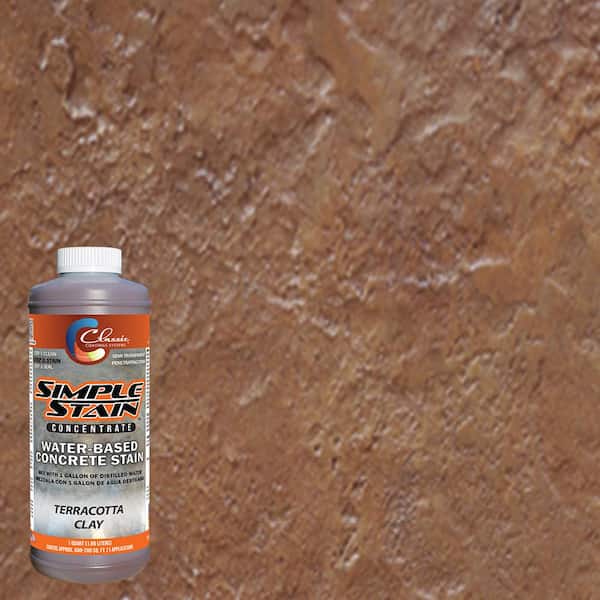 Classic Coatings Systems 1 qt. Terracotta Clay Concentrated Semi-Transparent Water Based Interior/Exterior Concrete Stain