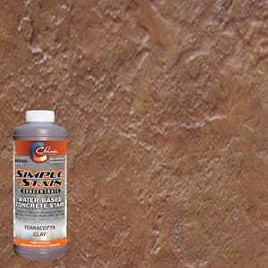 1 qt. Terracotta Clay Concentrated Semi-Transparent Water Based Interior/Exterior Concrete Stain