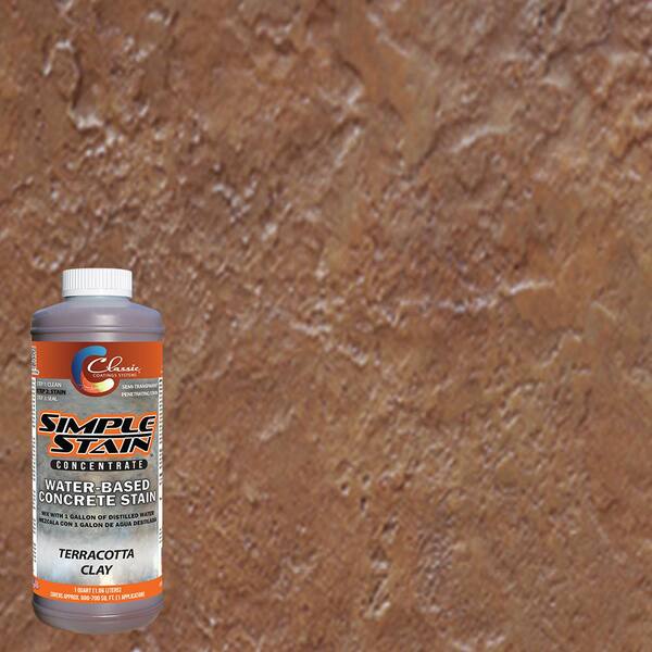 Classic Coatings Systems 1 qt. Terracotta Clay Concentrated Semi-Transparent Water Based Interior/Exterior Concrete Stain