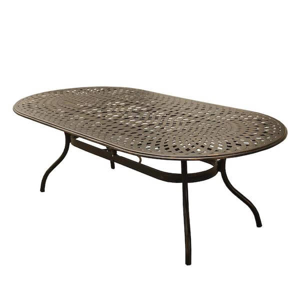 95 In Contemporary Modern Oval, Mesh Patio Table