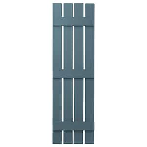 16 in. x 63 in. Polypropylene Plastic 4-Board Open Board and Batten Shutters Pair in Coastal Blue