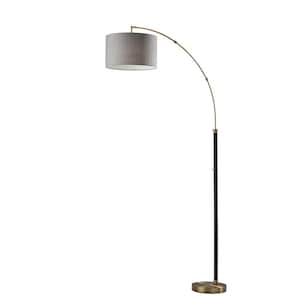 Bergen 73.5 in. Black and Antique Brass Arc Lamps