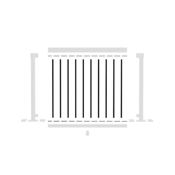 Peak Aluminum Railing 4 ft. Matte Black Aluminum Deck Railing Picket and Spacer Kit for 36 in. high system