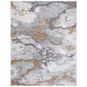 Craft Gray/Yellow 8 ft. x 10 ft. Marbled Abstract Area Rug
