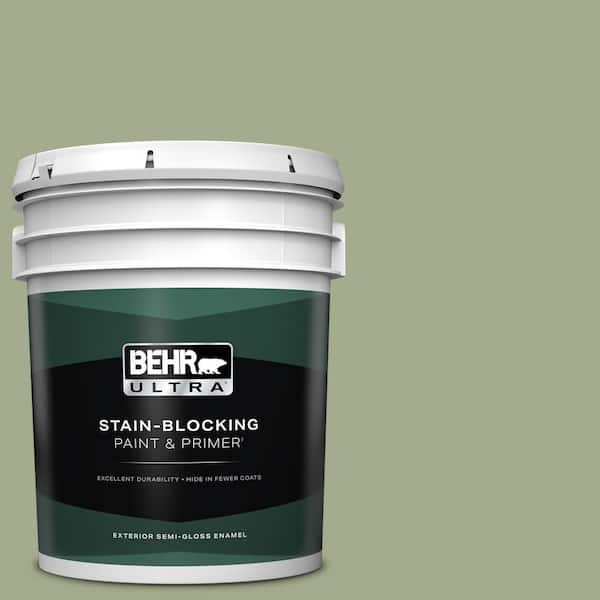 BEHR ULTRA 5 gal. #PMD-36 Mountain Sage Semi-Gloss Enamel Exterior Paint & Primer