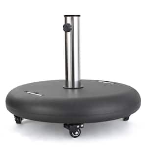 85 lbs. Patio Umbrella Base with Wheels in Black