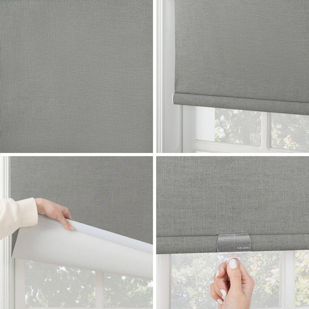 Gray 23" x 72" Blackout Cordless Fabric Roller Shade
