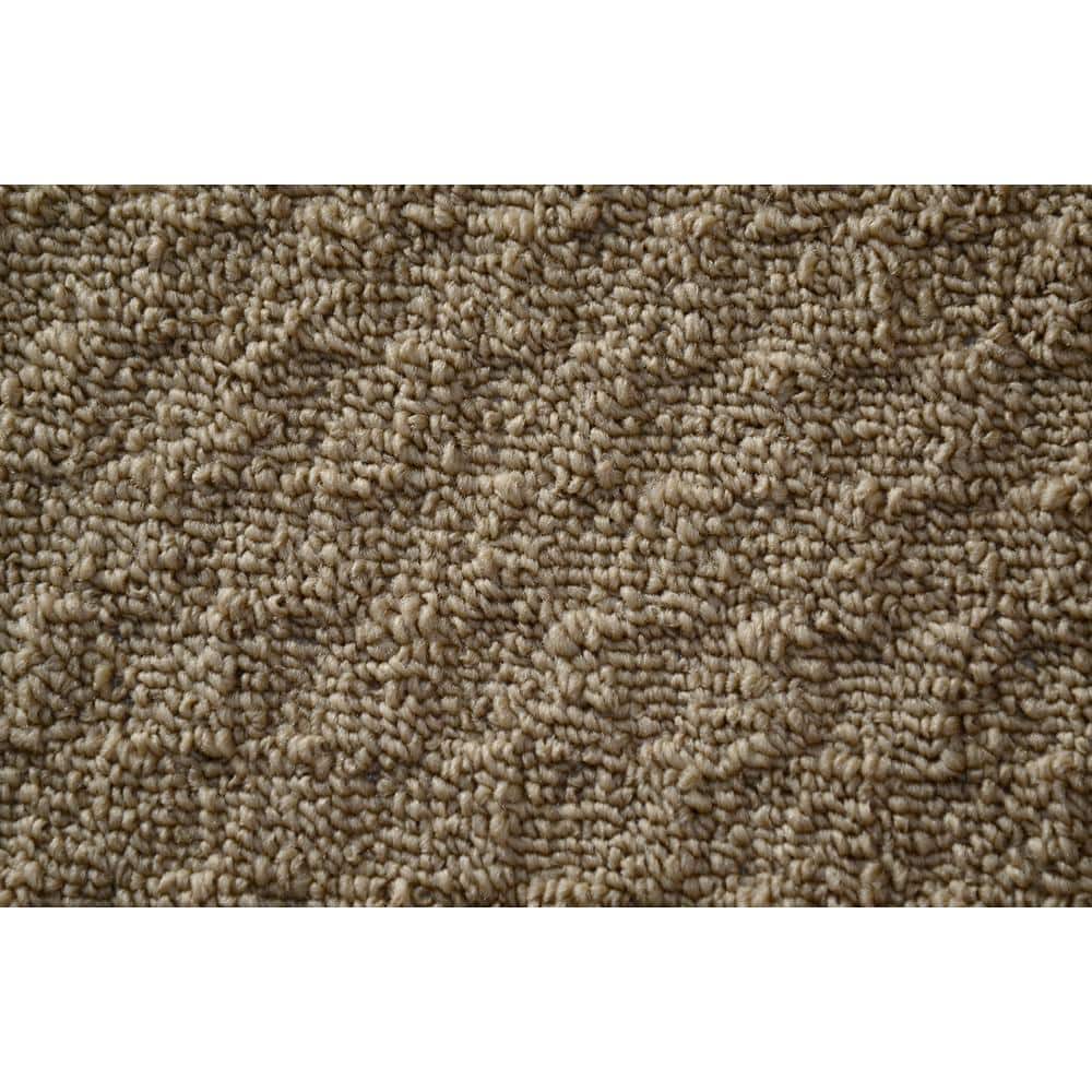 Tan Tufted Synthetic Square Rug, 18" x 30"