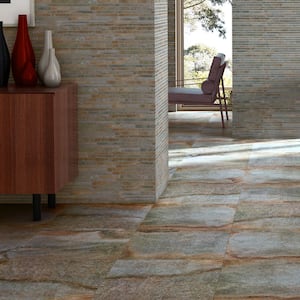 Dominion Iron Gray 11.81 in. x 23.62 in. Matte Porcelain Floor and Wall Mosaic Tile (1.93 sq. ft./Each)
