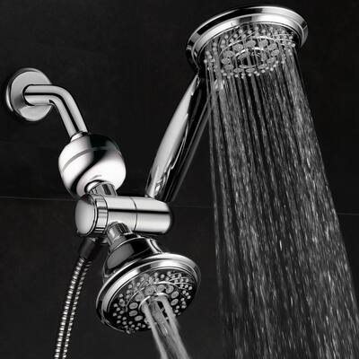 30-spray 4 in. Dual Shower Head and Handheld Shower Head in chrome