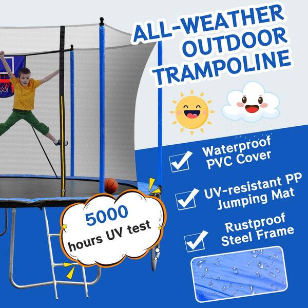 SUNRINX FLIPZA 15 ft. Trampoline with Basketball Hoop and