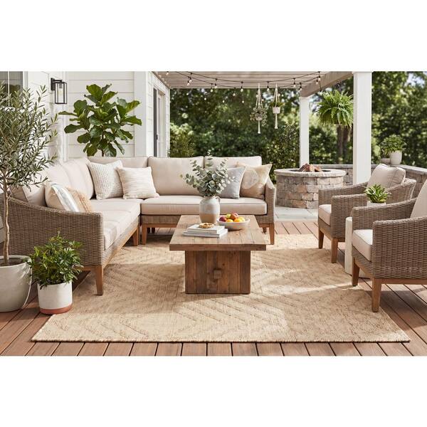 Melissa 7 ft. 10 in. X 10 ft. Beige Geometric Indoor/Outdoor Area Rug