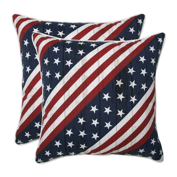 Pillow Perfect Red Square Outdoor Square Throw Pillow 2-Pack