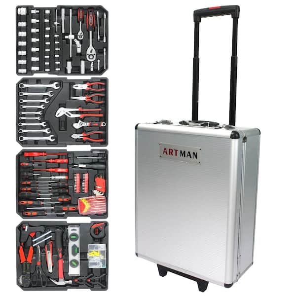 Adrinfly 899-Piece Metric Toolsets with White Portable Hand Tool Box