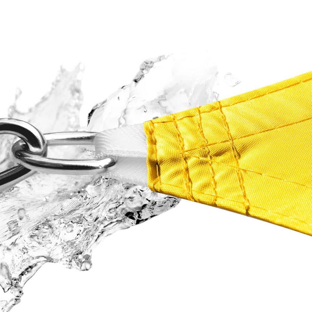 Large Yellow Waterproof Triangle Patio Shade Sail