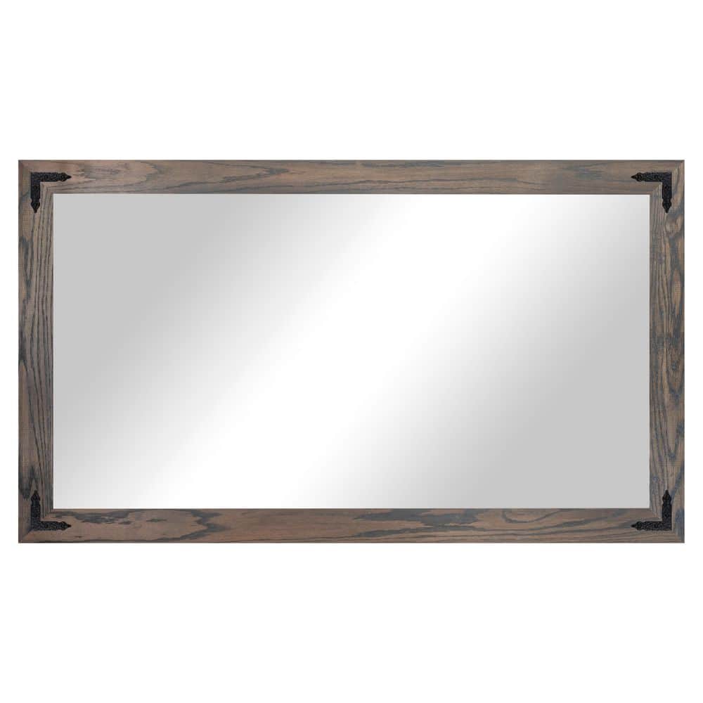 (33 in. W x 62 in. H) Carbon Grey Hardwood Rectangle Mirror with Decorative Corner Bracket price history on PriceWatchPro