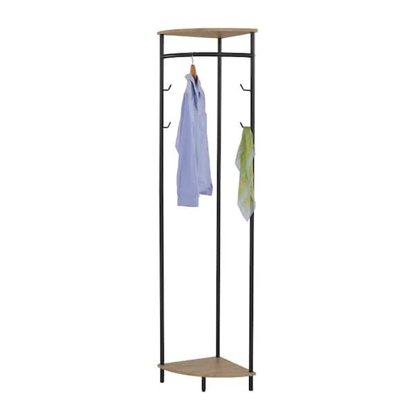 Multi-Function Corner Coat Rack, Floor Stationary Clothes Hanger