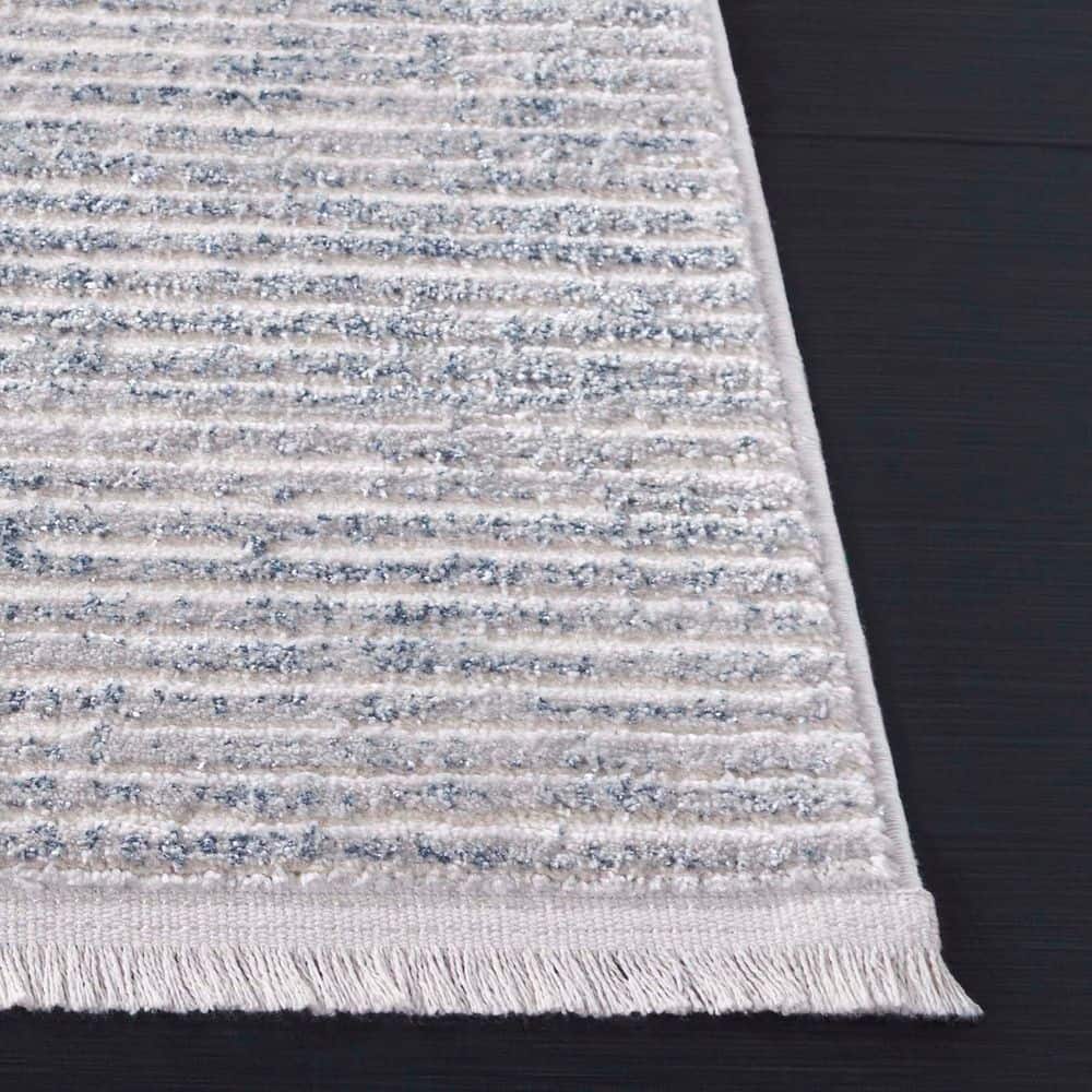 Gray Handmade Square Wool and Viscose Area Rug
