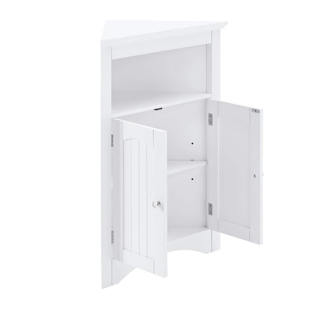 24 in. W x 12.2 in. D x 32.3 in. H Bathroom White Linen Cabinet 2023-8 ...