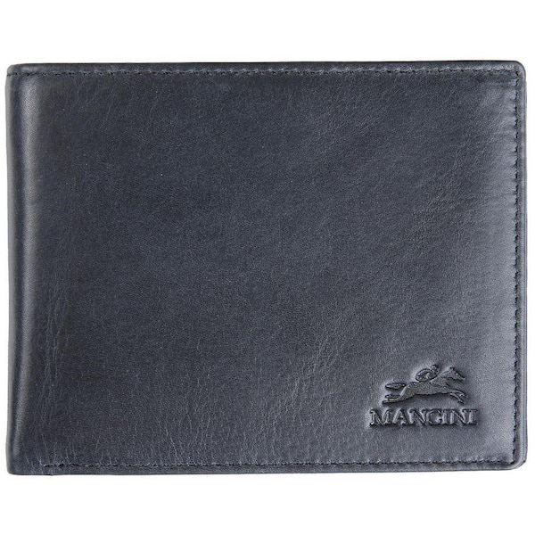 Bellagio Collection Black Leather Center Wing RFID Wallet