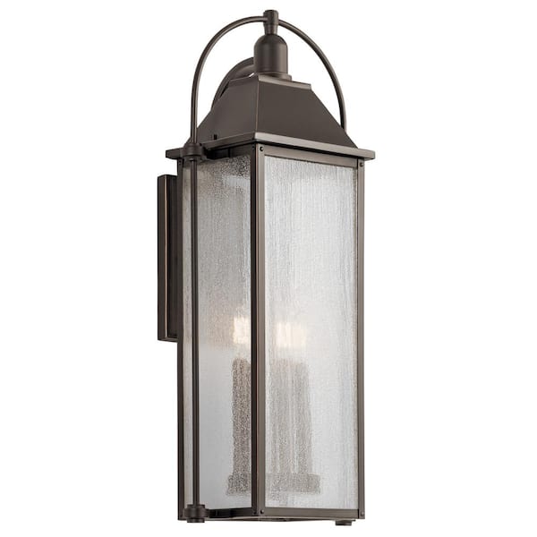KICHLER Harbor Row 4-Light Olde Bronze Outdoor Hardwired Wall Lantern Sconce with No Bulbs Included (1-Pack)