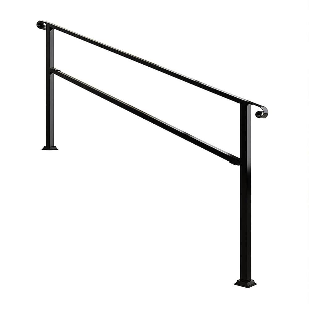 Afoxsos 82.1 in. W Metal Deck Porch Railing Kit Heavy Duty Curved Hand ...