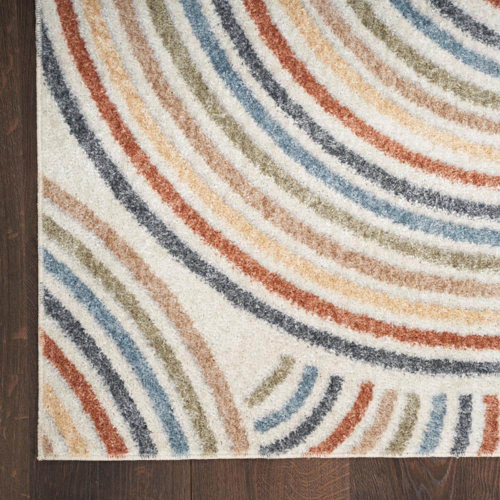 Multicolor Abstract Rectangular 4' x 6' Synthetic Rug