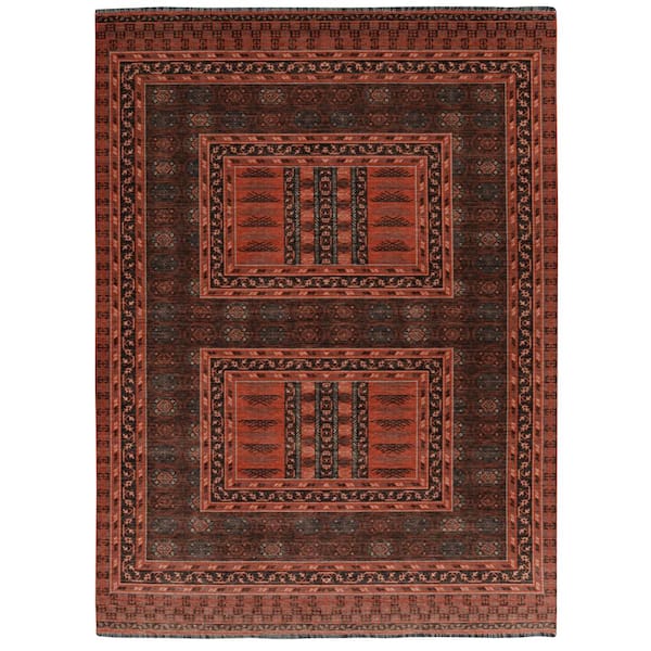 Lena Red and Black 3 ft. x 5 ft. Transitional Woven Oriental Polyester Rectangle Indoor Accent Area Rug