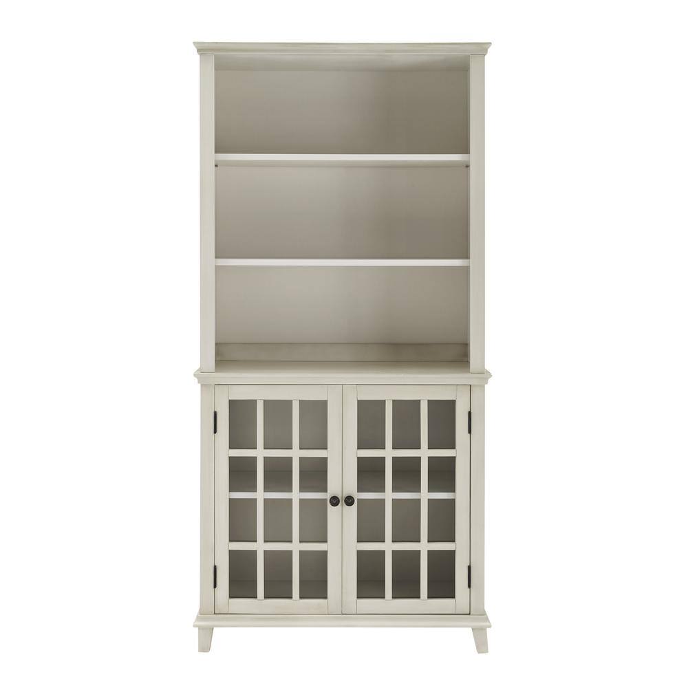 Linon Home Decor Farber Antique White Display Cabinet THD02057 - The ...