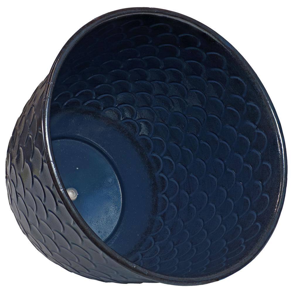 Dinah Navy Glaze Metal Indoor/Outdoor Planter Set
