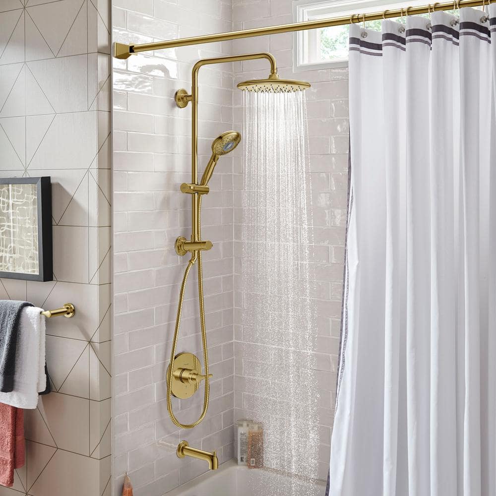 Brushed Nickel Multi-Head Adjustable Rain Shower System