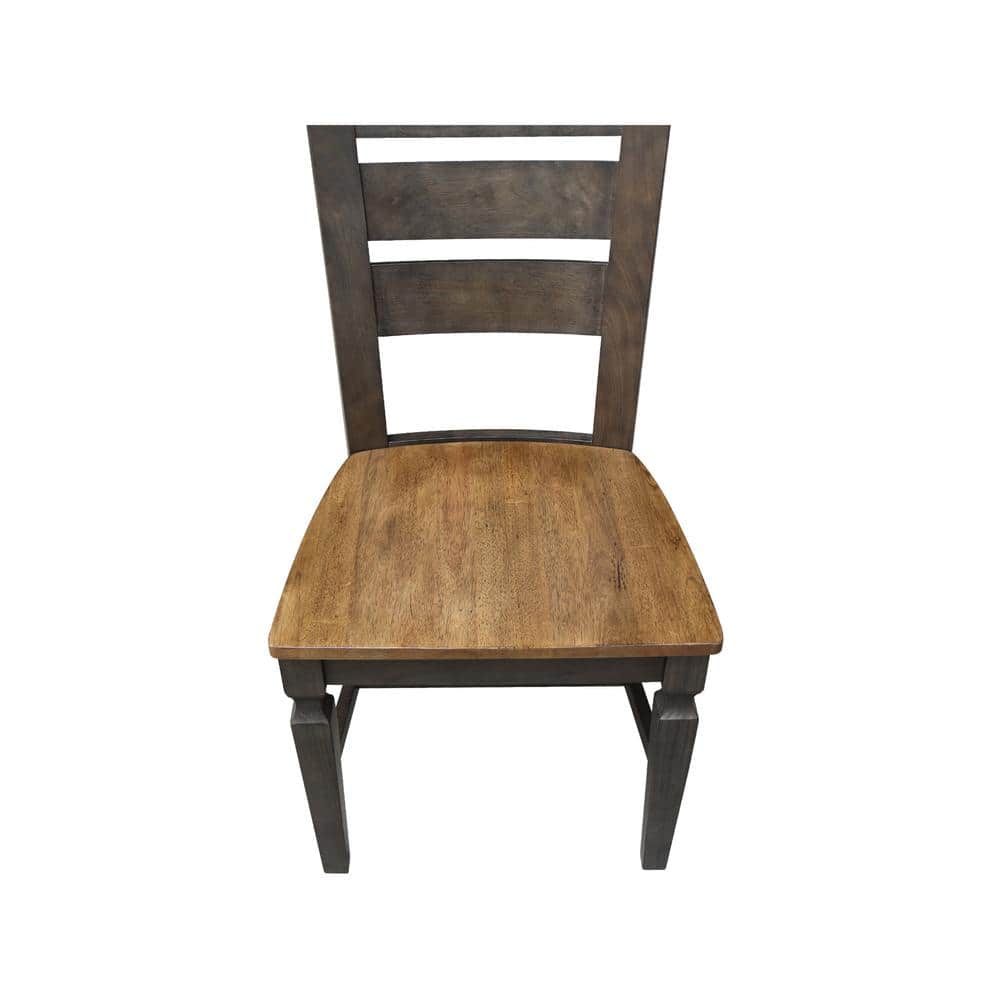 Vista Hickory and Washed Coal Ladderback Side Chairs