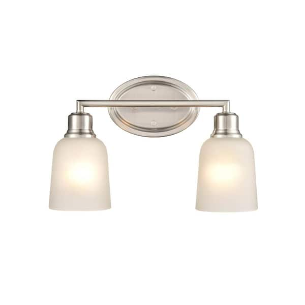 Millennium Lighting Amberle 15.25 in. 2-Light Brushed Nickel Vanity ...