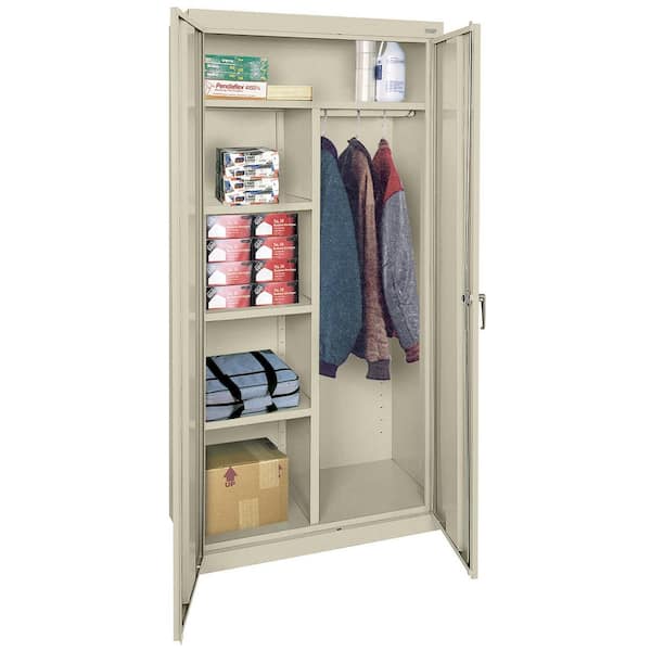 Classic Series Steel Combination Cabinet with Adjustable Shelves in Putty (72 in. H x 36 in. W x 18 in. D)