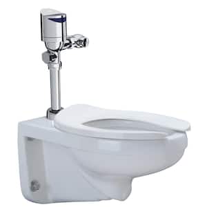 One Wall Hung Elongated Toilet System w/Top Mount 1.28 GPF Battery Powered Sensor Flush Valve in White