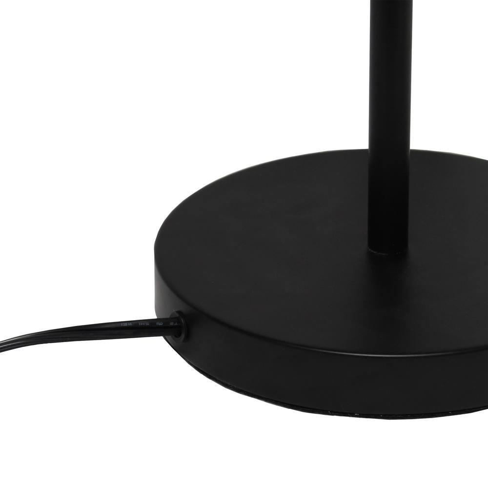24" Black Industrial Nightstand Lamp with Clear Glass Shade