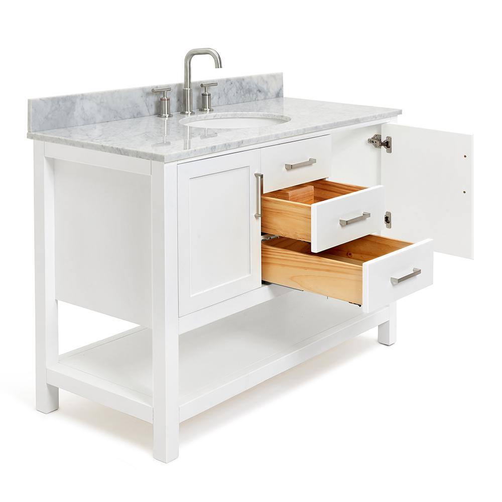 Bayhill 49'' White Marble Top Single Vanity