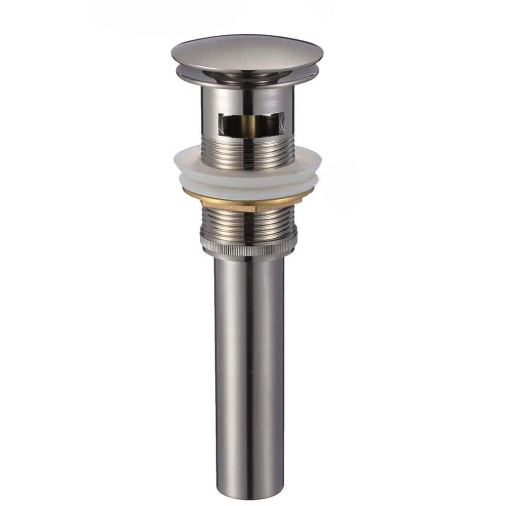 Gun Metal Solid Brass Pop-Up Bathroom Sink Drain with Overflow