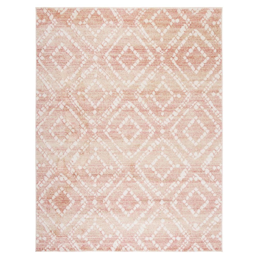 Rosedale Rug Collection SAFAVIEH Adirondack 9 ft. x 12 ft. Rose/Gold Geometric Area Rug ADR131Q ...