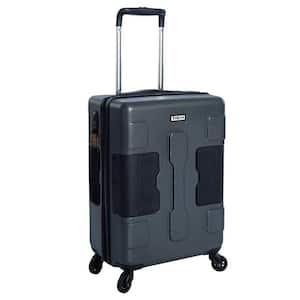 V3 Connectable Hard Shell Carry On Spinner Suitcase Luggage Bag, Gray