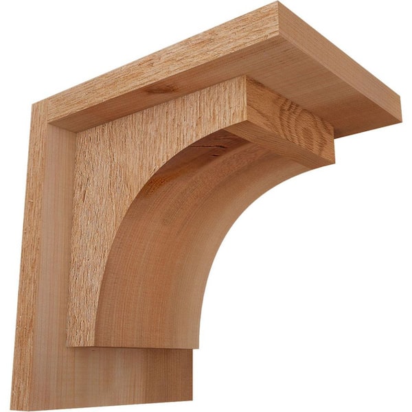 Ekena Millwork 6 in. x 8 in. x 8 in. Huntington Rough Sawn Western Red Cedar Corbel with Backplate