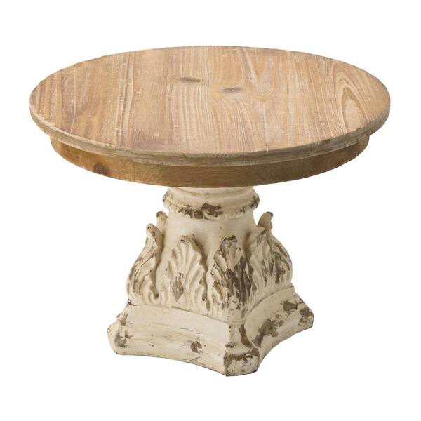 Unbranded Cream Brown Round Wood Decorative Platter, Cake Stand Versatile Practical Handy Durable Retro Classic DelicateAttractive