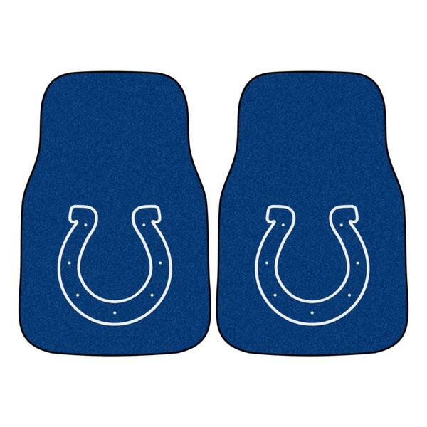 FANMATS Indianapolis Colts 18 in. x 27 in. 2-Piece Carpeted Car Mat Set