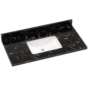 Zeafive 48 in. W x 22 in. D Engineered Stone Vanity Top in Carrara