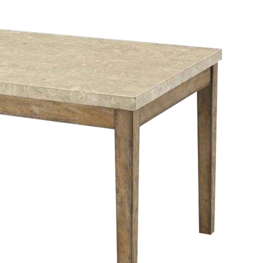 67'' Transitional Claudia Marble Top & Salvage Brown Dining Table